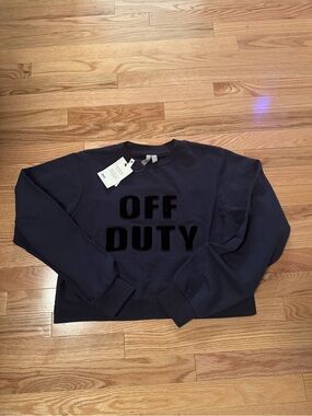 ASOS Off Duty Navy Graphic Sweatshirt Size 6 New